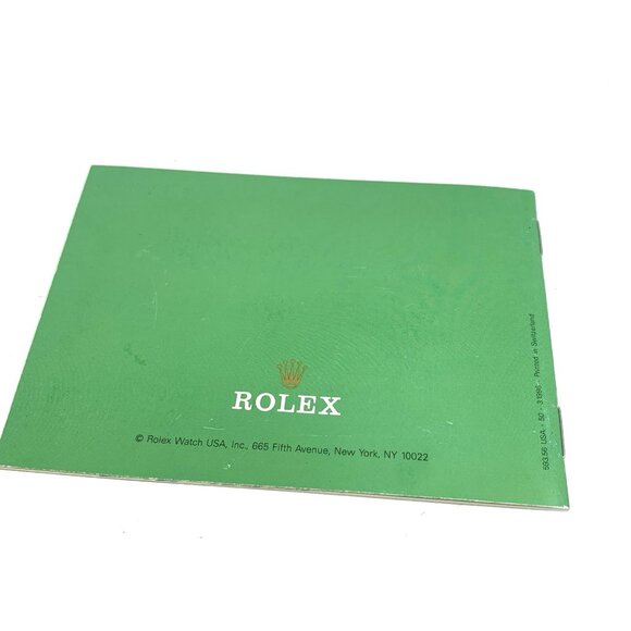 Authentic Rolex Datejust 90's Vintage 1996 Green Booklet Manual 593.56 - Picture 10 of 10